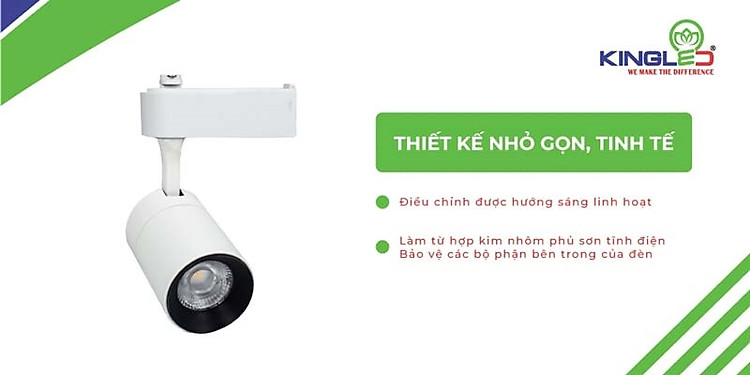 Đèn rọi ray Sapphire 7w Trắng có thiết kế nhỏ gọn tinh tế