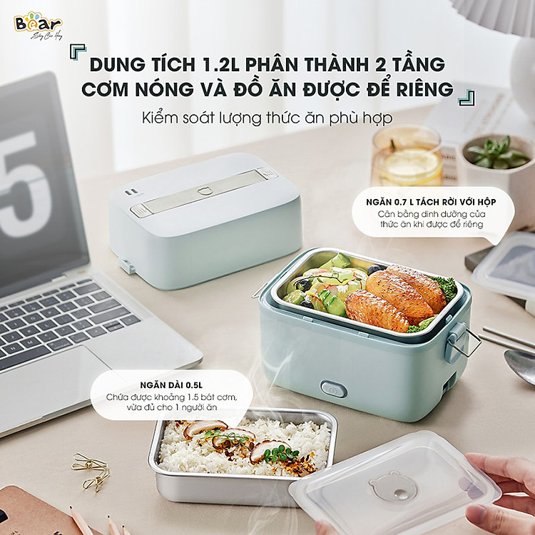 Hộp cơm điện Bear SB-HC12L - Hàng chính hãng