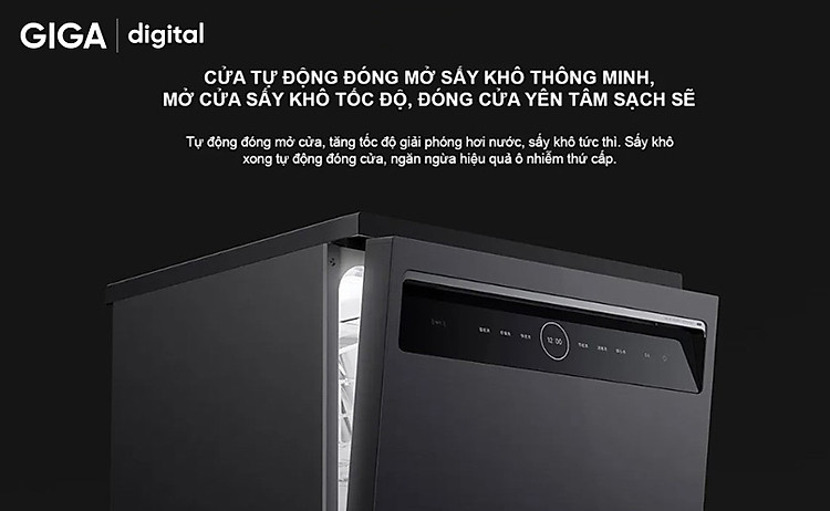 Tính năng đóng và mở thông minh của máy rửa bát Xiaomi Mijia S1 VDW1501M giúp bát đũa luôn khô sạch sẽ