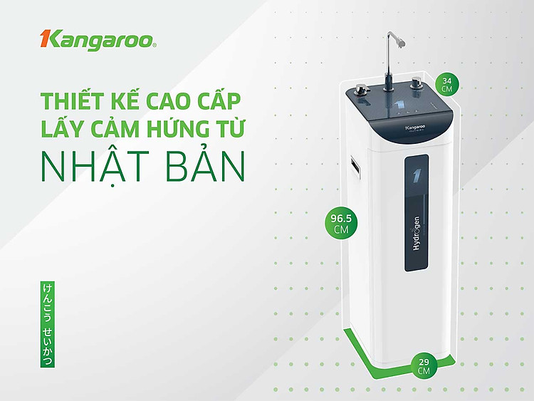 Máy lọc nước Kangaroo Hydrogen Slim nóng lạnh KG10A9S