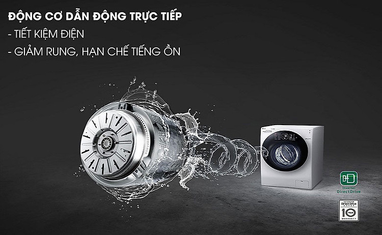 Động cơ Inverter truyền động trực tiếp - Máy giặt sấy LG Inverter 10.5 kg FG1405H3W1 Động cơ Inverter truyền động trực tiếp - Máy giặt sấy LG Inverter 10.5 kg FG1405H3W1