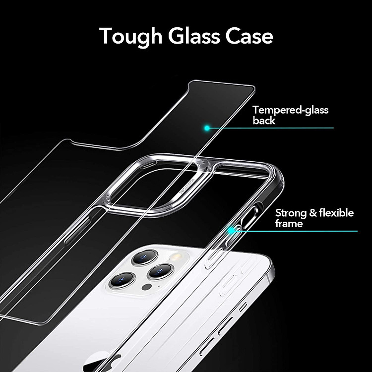 Ốp Lưng Cho iPhone 12 Mini / 12 & 12 Pro / 12 Pro Max ESR Echo Tempered Glass Hard Case (Mặt Lưng Kính Cường Lực) - Hàng Nhập Khẩu