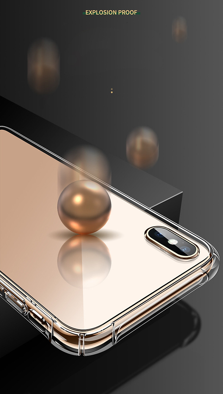 Ốp Hybrid Viền TPU Mặt Kính Cường Lực Leeu Design dành cho iPhone Xs Max _ Hàng Nhập Khẩu