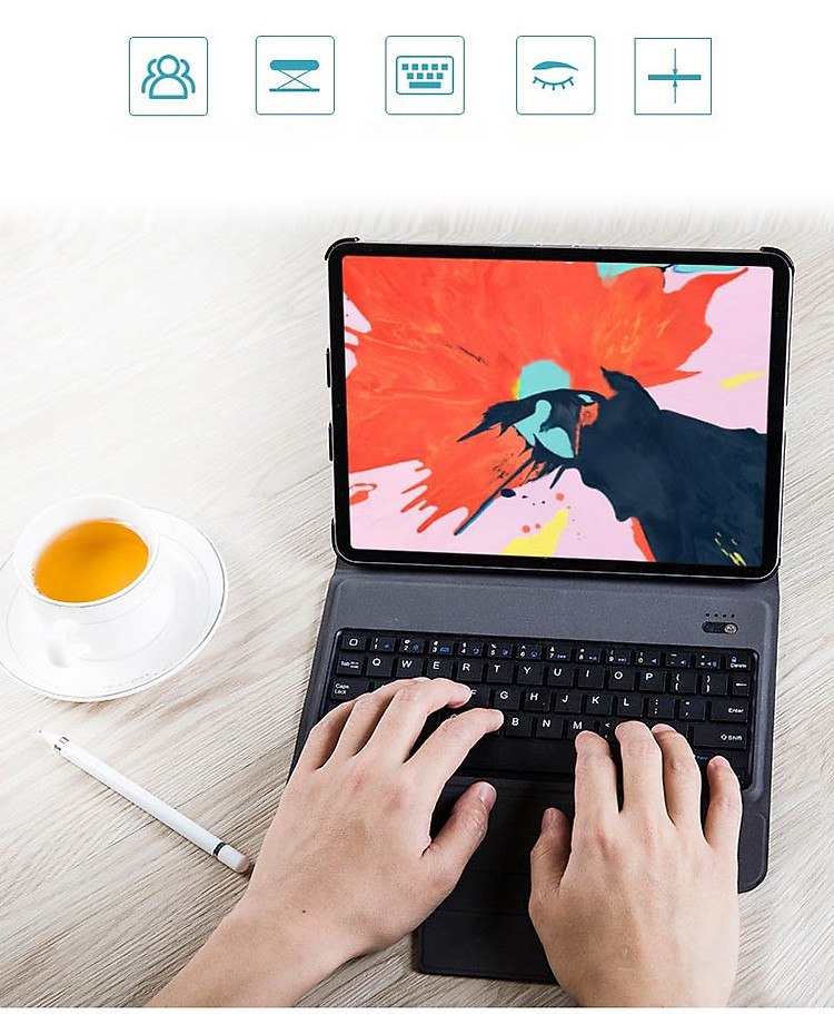 Bàn phím Bluetooth iPad kèm bao da cho iPad Pro 11 Aturos T1011