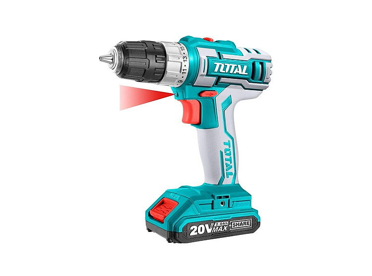MÁY KHOAN BÚA DÙNG PIN 20V (2 PIN 2.0AH VÀ 1 SẠC) TOTAL TIDLI200215 - HÀNG CHÍNH HÃNG