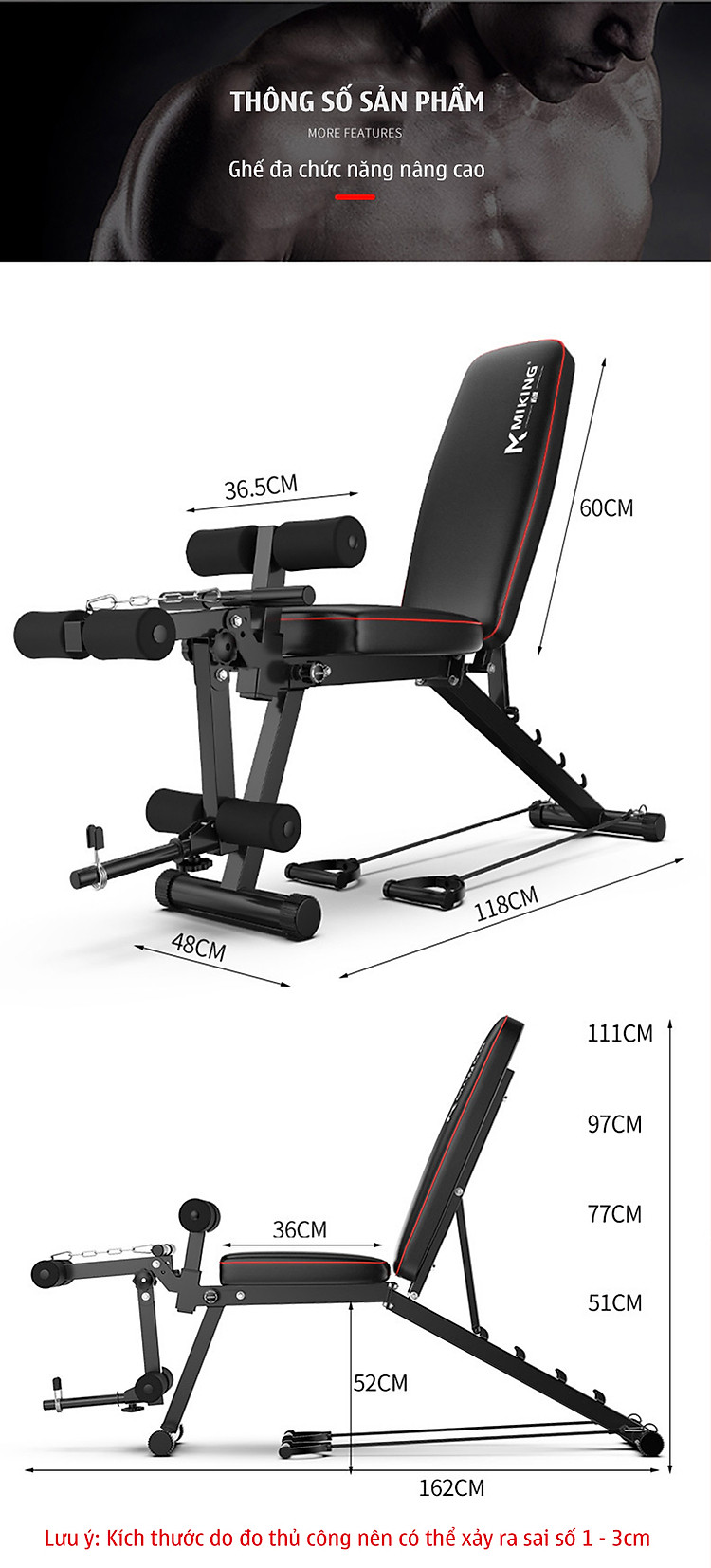 Ghế tập gym đa năng điều chỉnh 4 độ dốc Gymlink MK4018