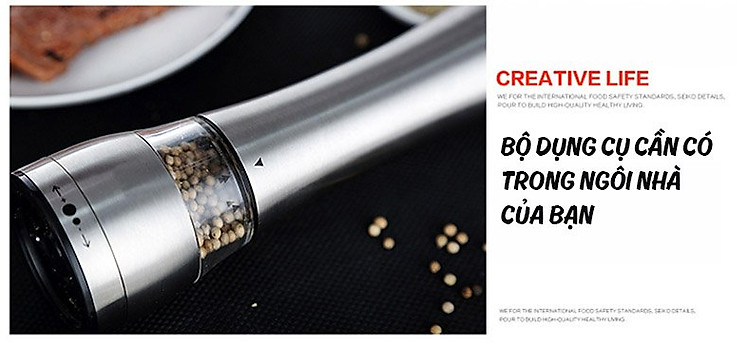 Máy xay tiêu, xay gia vị cầm tay bằng thép không gỉ Aturos ZX-S19