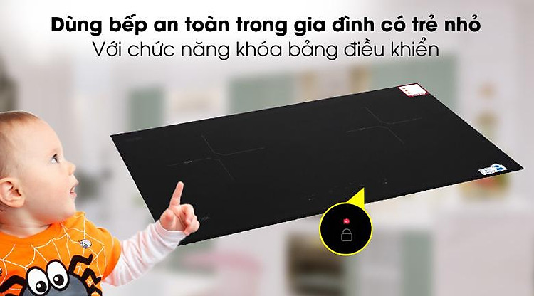 Khóa an toàn - Bếp điện từ đôi Malloca MH-02I N