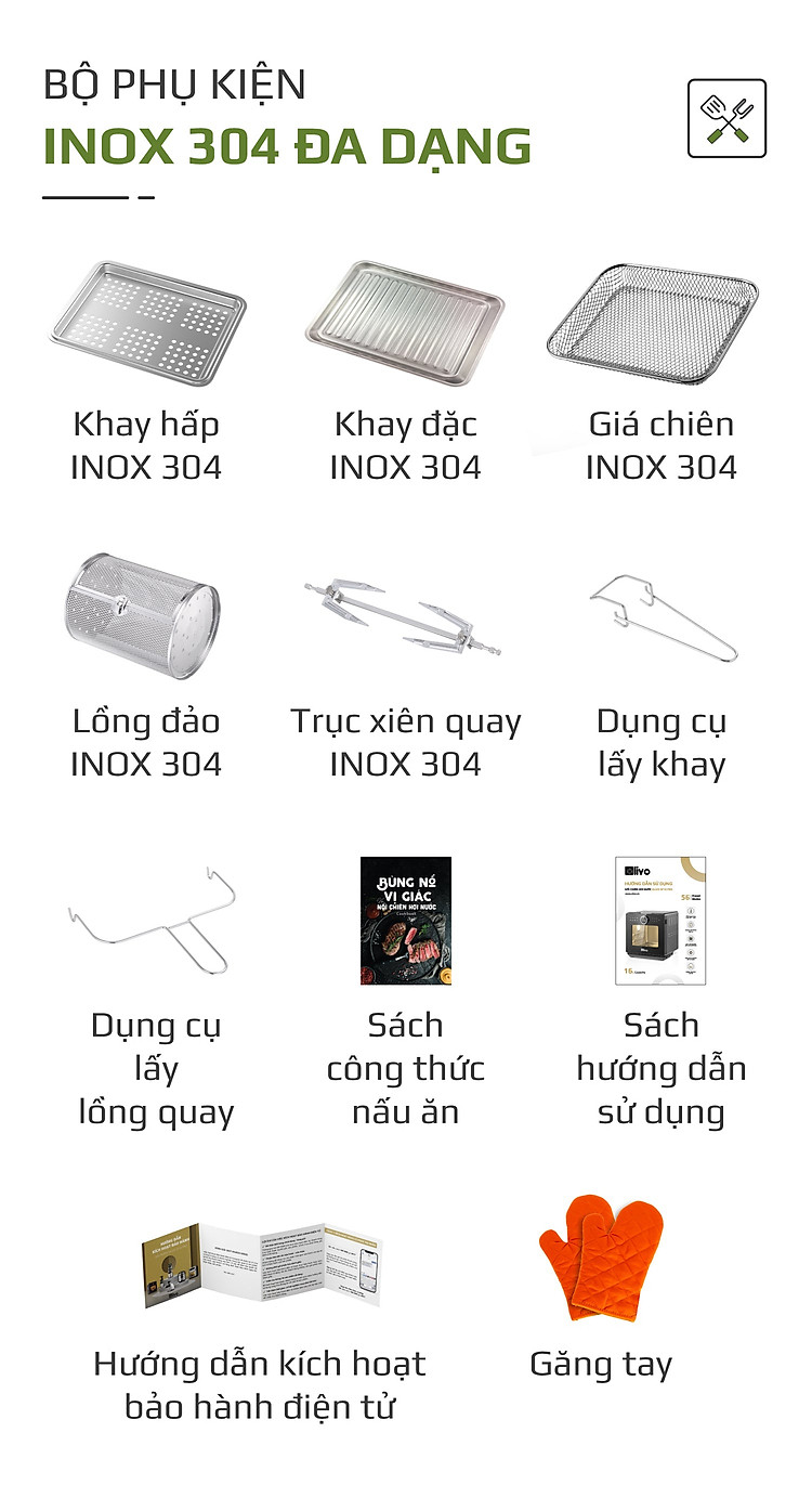 Nồi Chiên Hơi Nước Olivo SF16 Pro Thương Hiệu Mỹ Cao Cấp Gồm 56 Chức Năng Làm Bít Tết Hấp Nướng Hâm Nóng Đa Năng Dung Tích 16 Lít Công Suất 2800 W - Hàng Chính Hãng