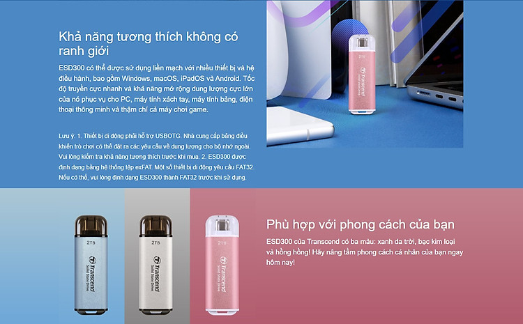 Ổ cứng di động Portable SSD Transcend ESD300