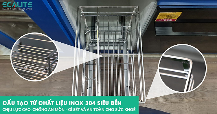 Kệ đựng gia vị Ecalite EL-NP35B chất liệu Inox 304 bền đẹp