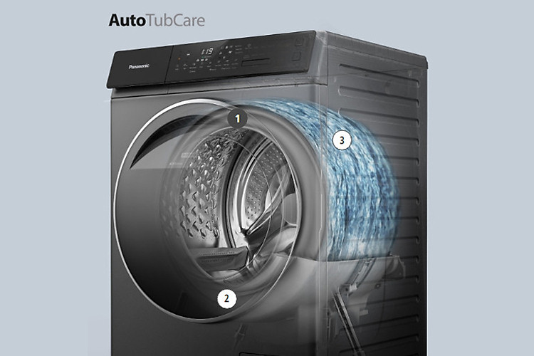 Máy giặt Panasonic Inverter 9kg NA-V90FR1BVT lồng ngang - Auto Tub Care