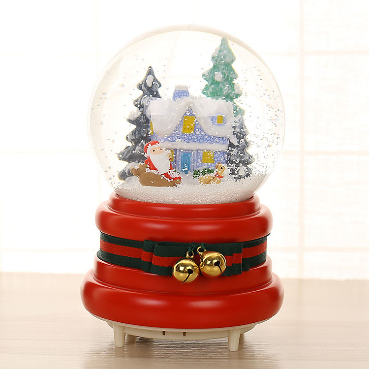 Hộp nhạc quả cầu tuyết ngôi nhà giáng sinh