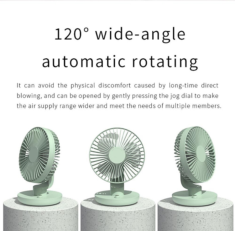 Xiaomi Uareliffe Quạt để bàn mini USB có thể sạc lại Thích hợp cho mùa hè Ngoài trời Điều chỉnh tốc độ lắc của đầu quạt