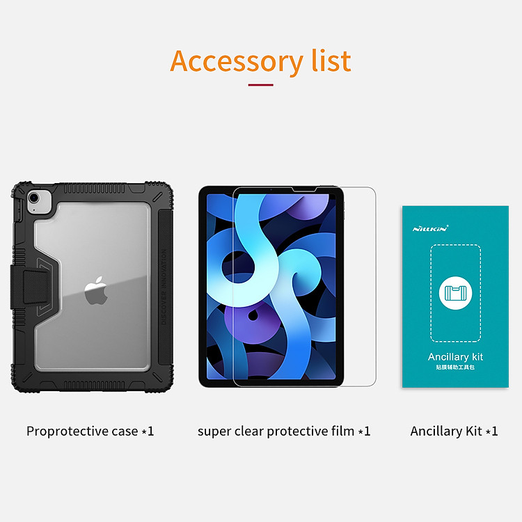 Bao da Nillkin Bumper Leather Case cho iPad Air 4 2020 10.9 Inch / iPad Pro 11 inch 2020 & 2018 (Có khe cắm bút Apple Pencil) - Hàng Nhập Khẩu