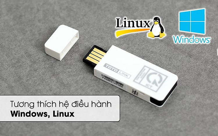 USB Wifi 300 Mbps Totolink N300UM trắng tương thích hoàn toàn với hệ điều hành Windown và Linux