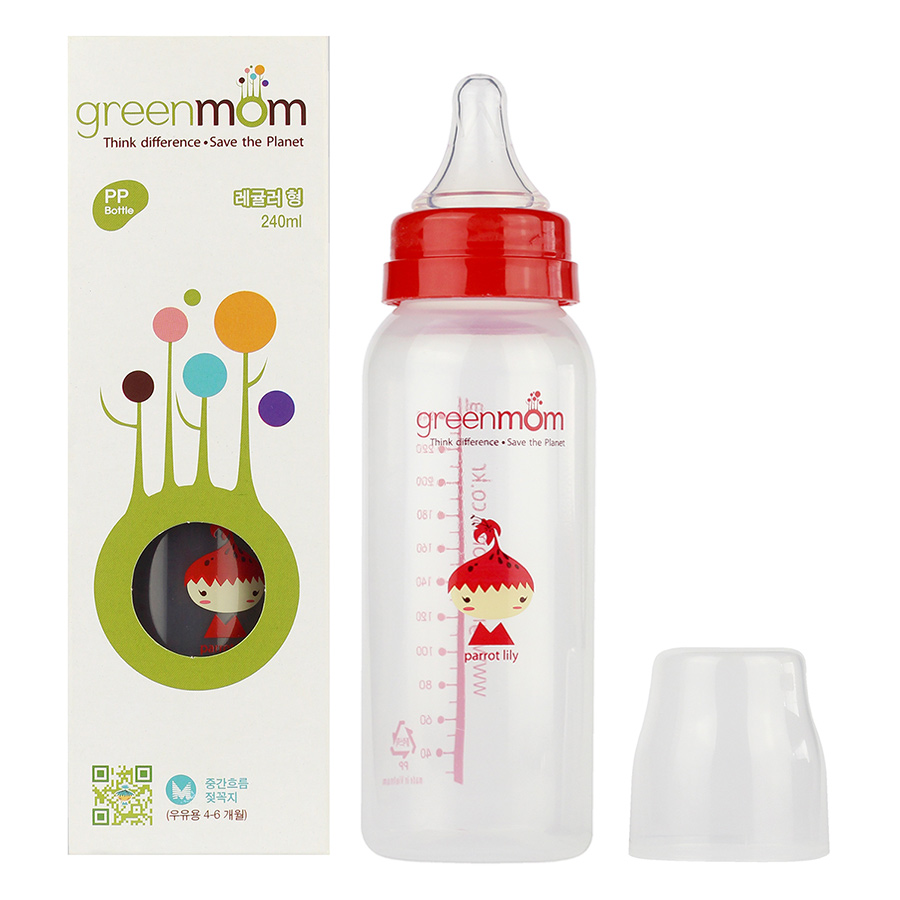 Bình Sữa Greenmom (240ml) - Trắng