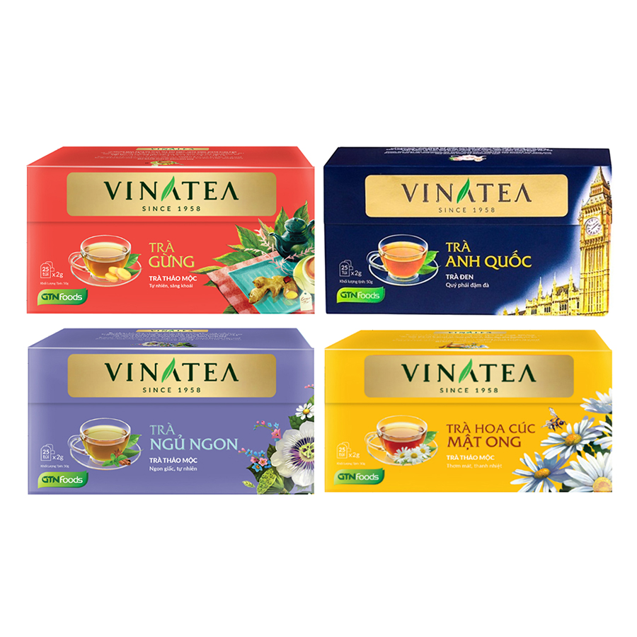 1983771 , 3728764020665 , 62_658792 , 138000 , Combo-4-Hop-Tra-Tui-Loc-Vinatea-Hoa-Cuc-Mat-Ong-Gung-Anh-Quoc-Ngu-Ngon-50g--Hop-62_658792 , tiki.vn , Combo 4 Hộp Trà Túi Lọc Vinatea: Hoa Cúc Mật Ong + Gừng + Anh Quốc + Ngủ Ngon (50g / Hộp) Combo 4 Hộp Trà Túi Lọc Vinatea: Hoa Cúc Mật Ong + Gừng + Anh Quốc + Ngủ Ngon (50g / Hộp)