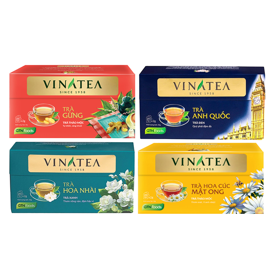 1983769 , 3729028505959 , 62_658791 , 136000 , Combo-4-Hop-Tra-Tui-Loc-Vinatea-Hoa-Nhai-Hoa-Cuc-Mat-Ong-Gung-Anh-Quoc-50g--Hop-62_658791 , tiki.vn , Combo 4 Hộp Trà Túi Lọc Vinatea: Hoa Nhài + Hoa Cúc Mật Ong + Gừng + Anh Quốc (50g / Hộp) Combo 4 Hộp Trà Túi Lọc Vinatea: Hoa Nhài + Hoa Cúc Mật Ong + Gừng + Anh Quốc (50g / Hộp)