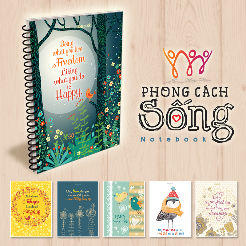 Sổ Lò Xo Notebook Minh Long - Freedom &amp; Happy