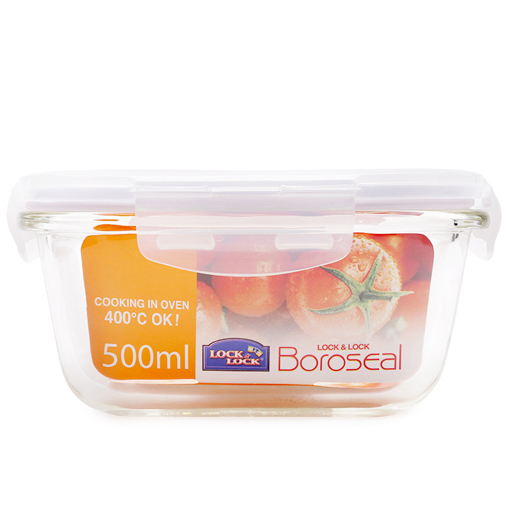 Hộp Bảo Quản Thủy Tinh Hình Vuông Lock&amp;Lock LLG214 140x140x67mm 500Ml