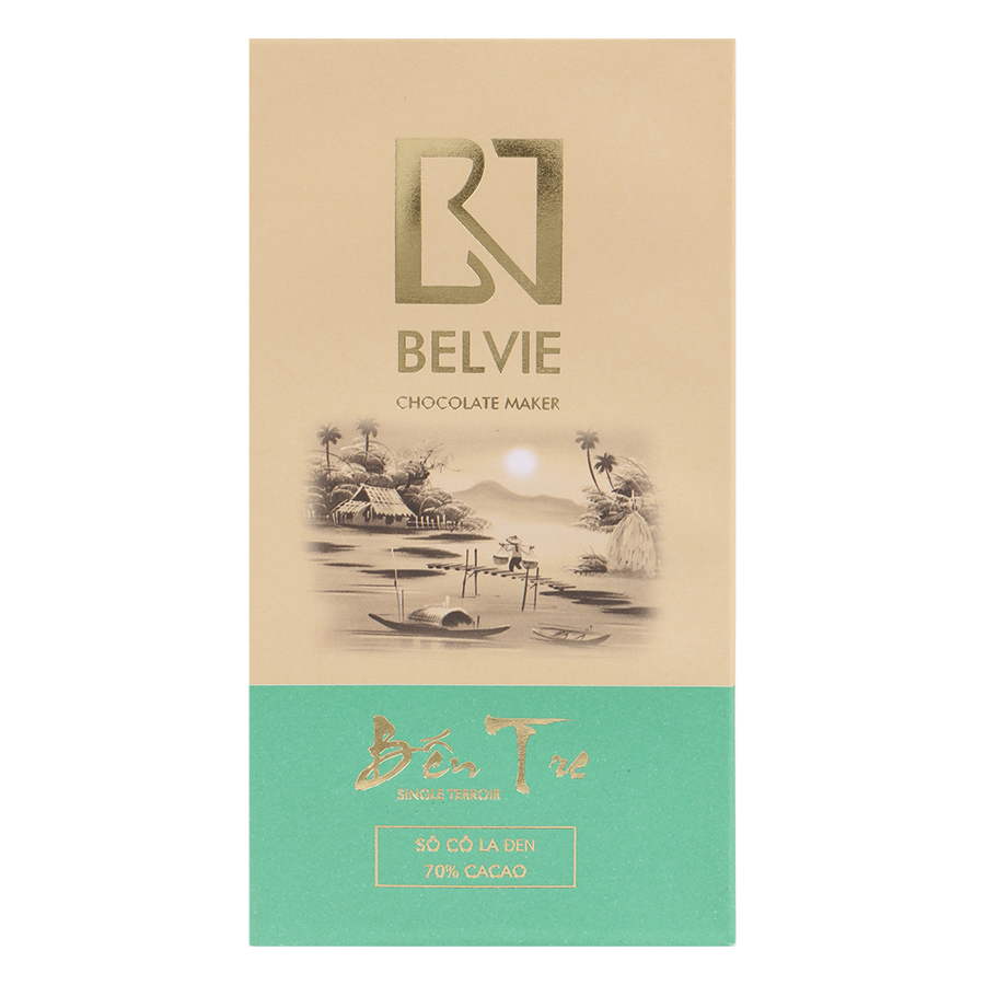 Bộ 3 Thanh Socola Đen Belvie - Bến Tre (70% Cacao) (80g/Thanh)