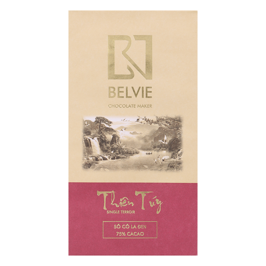 Bộ 2 Thanh Socola Đen Belvie - Thiên Túy (75% Cacao) (80g/Thanh)