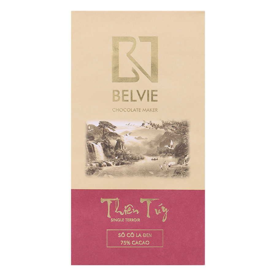 Bộ 3 Thanh Socola Đen Belvie - Thiên Túy (75% Cacao) (80g/Thanh)