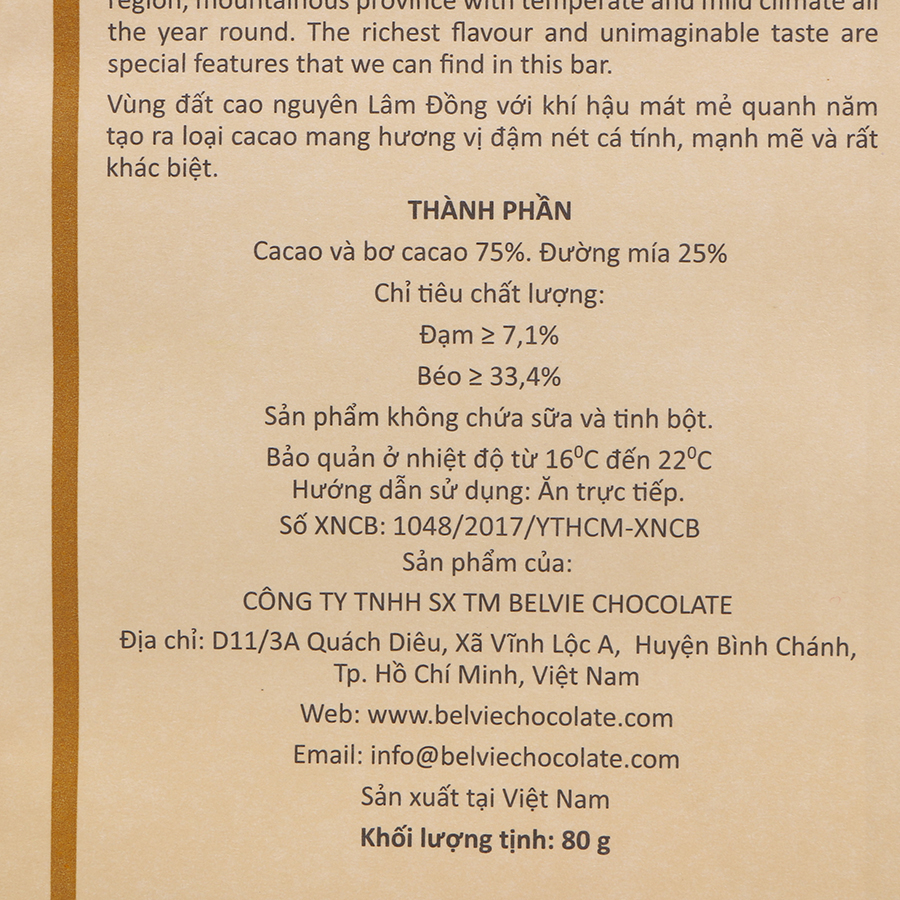 Bộ 5 Thanh Socola Đen Belvie - Thiên Túy