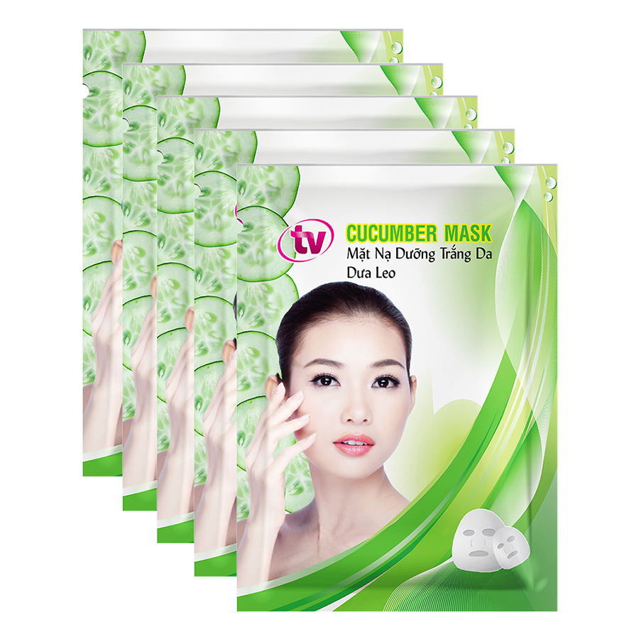 Hộp 5 Miếng Mặt Nạ Dừa Dưỡng Ẩm Chuyên Sâu TV Cucumber Mask TVCM-5