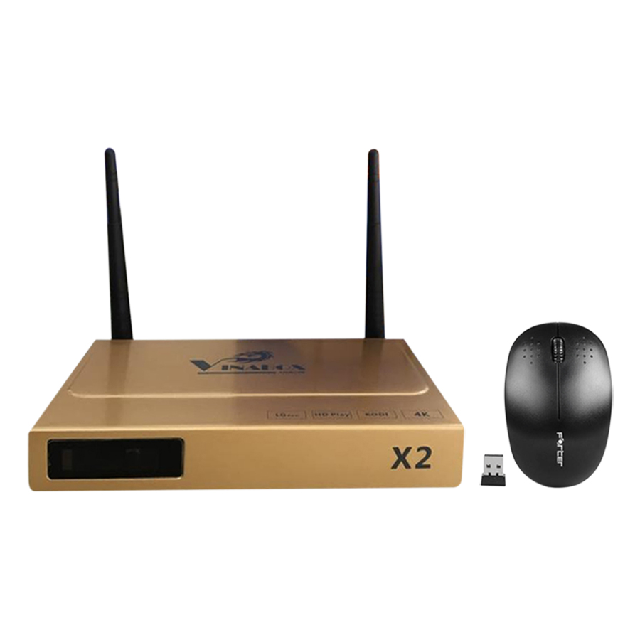 Android TV Box Vinabox X2 - Vàng Và Chuột Không Dây - Hàng Chính Hãng