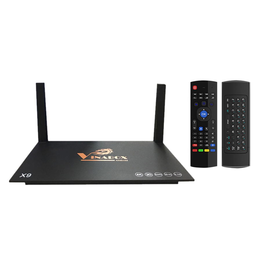 Android TV Box Vinabox X9 - Đen Và Chuột Bay Airmouse - Hàng Chính Hãng