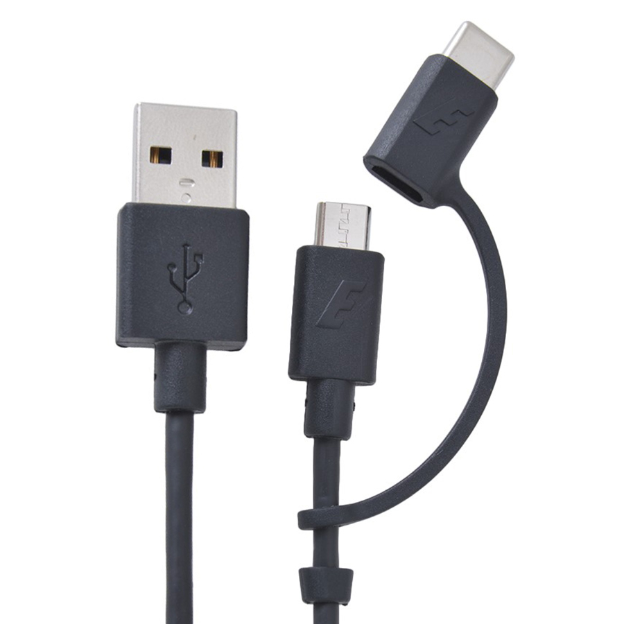 Dây Cáp 2 In 1 Type-C Và Micro-USB Energizer C11UBX2CFBK4 - Hàng Chính Hãng