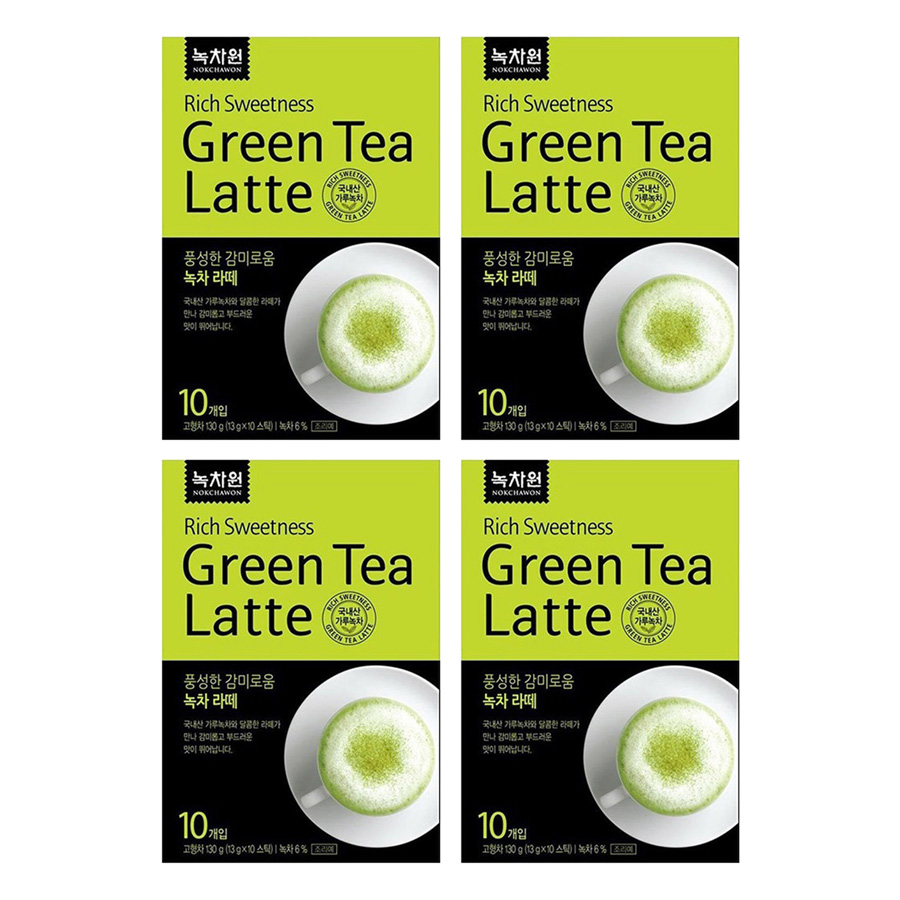 Combo 4 Hộp Trà Xanh Sữa Nokchawon Green Tea Latte (10 Gói x 13g)