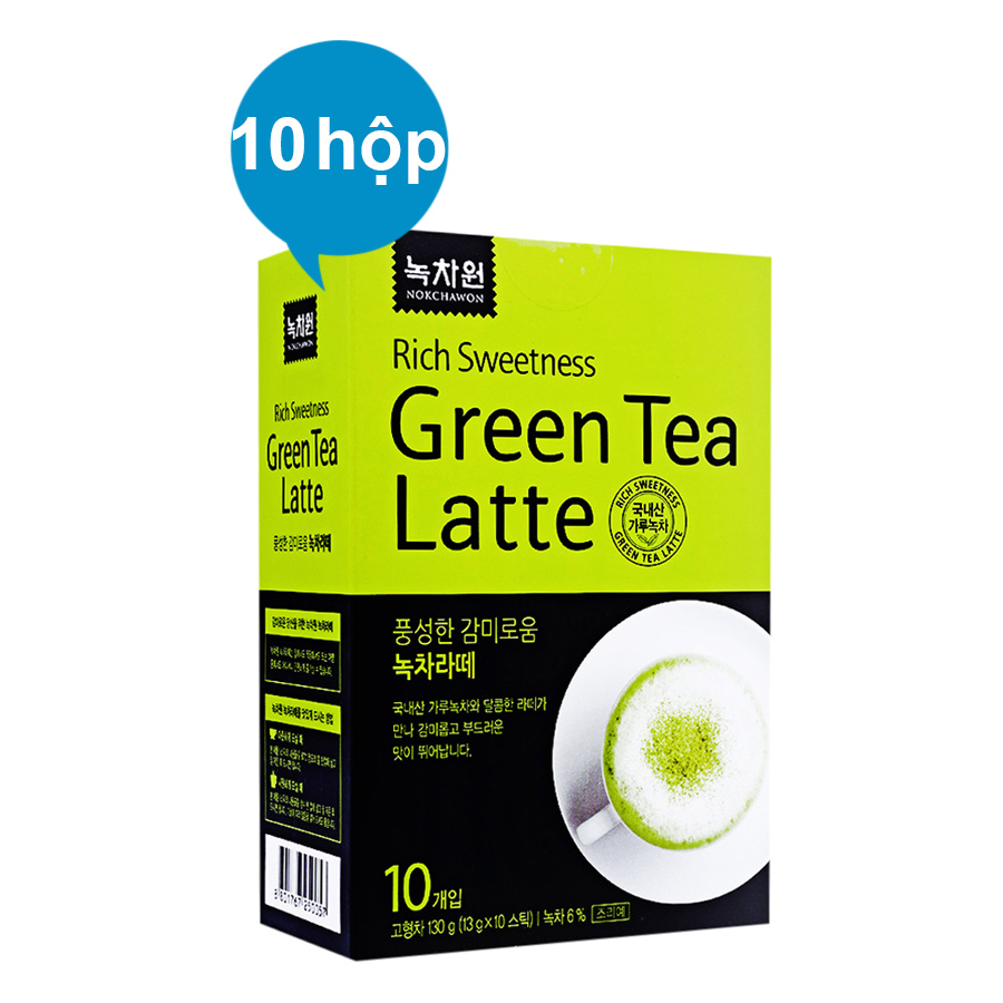 Combo 10 Hộp Trà Xanh Sữa Nokchawon Green Tea Latte