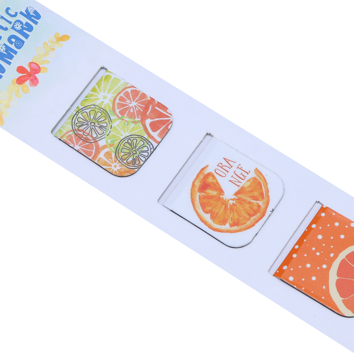 Bộ 3 Bookmark Nam Châm Kính Vạn Hoa - Summer Fruits: Orange