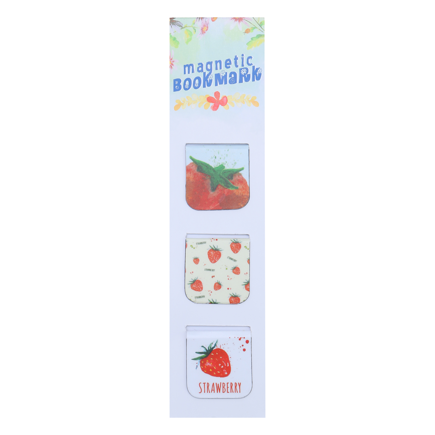 Bộ 3 Bookmark Nam Châm Kính Vạn Hoa - Summer Fruits: Strawberry