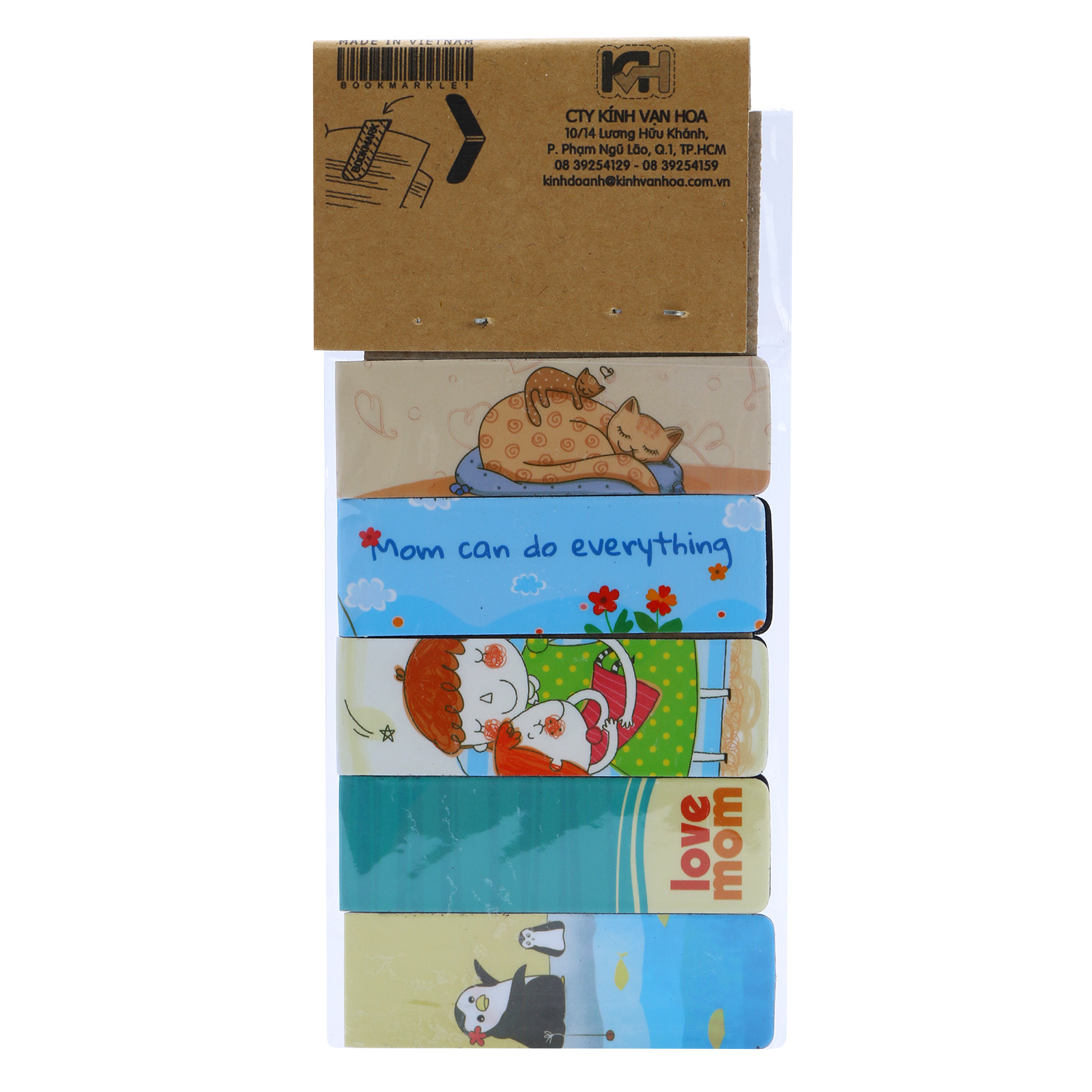 Bộ 5 Bookmark Nam Châm Kính Vạn Hoa - Mom