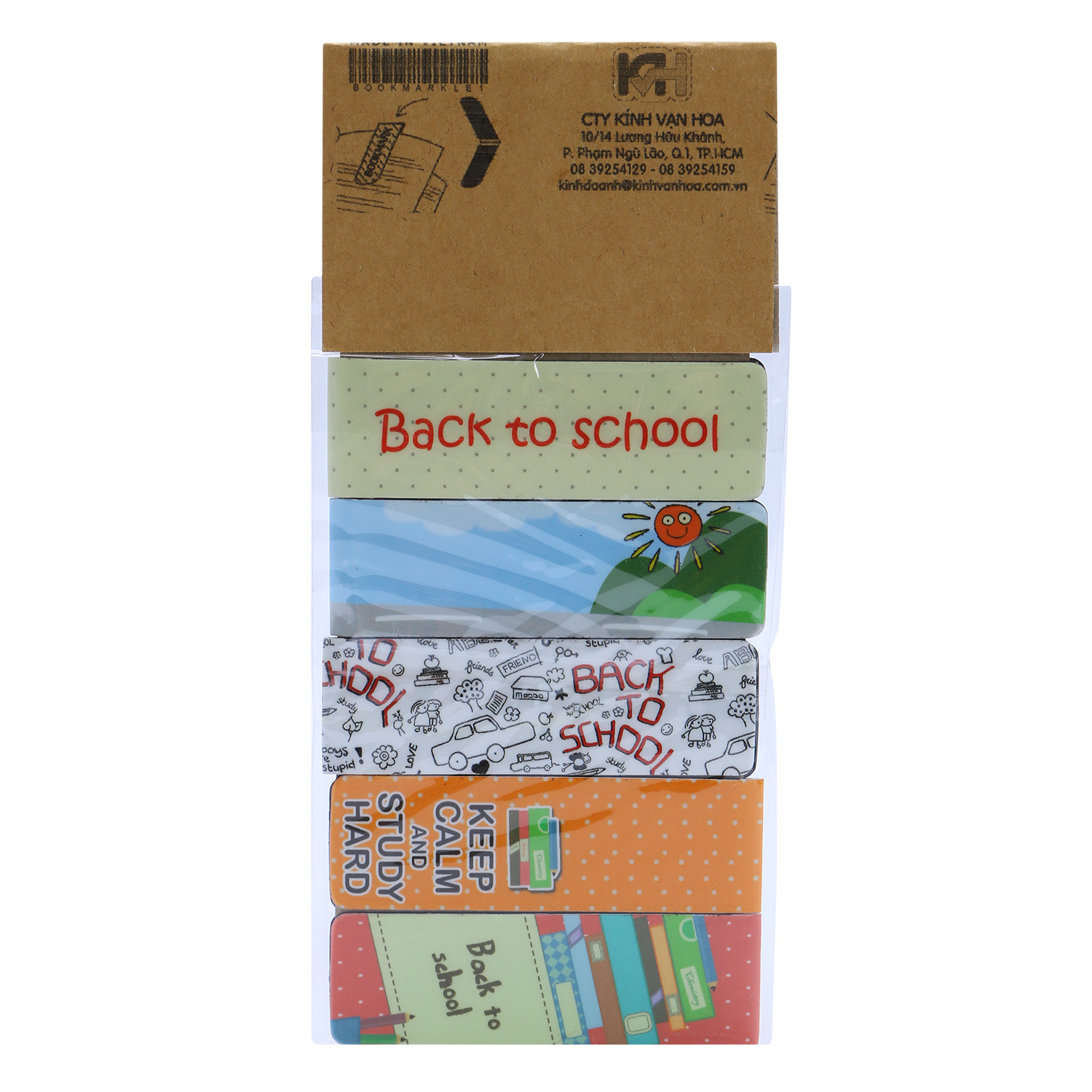 Bộ 5 Bookmark Nam Châm Kính Vạn Hoa - Back To School