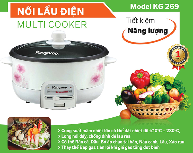 Nồi Lẩu Điện Kangaroo KG269-3.5L - Hàng chính hãng