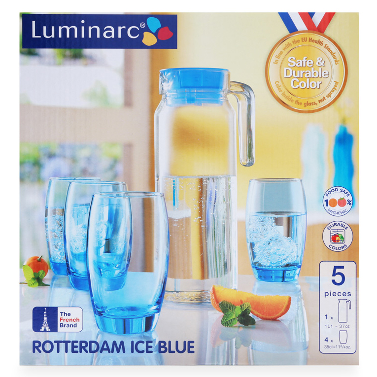 BỘ BÌNH LY THỦY TINH 5 MÓN LUMINARC ROTTERDAM J1799