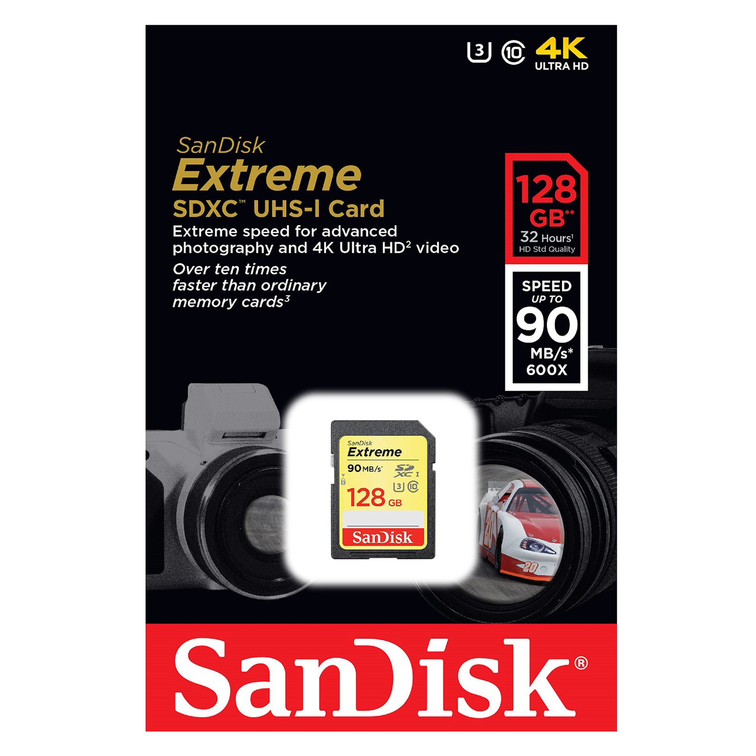Thẻ Nhớ SDHC Extreme SanDisk 128GB 90MB/s - Hàng Chính Hãng
