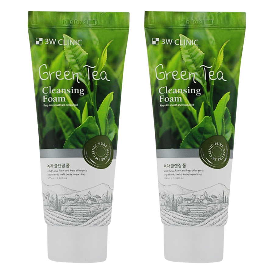 Combo 2 Sữa Rửa Mặt Chiết Xuất Từ Trà Xanh 3W Clinic Green Tea Foam Cleansing