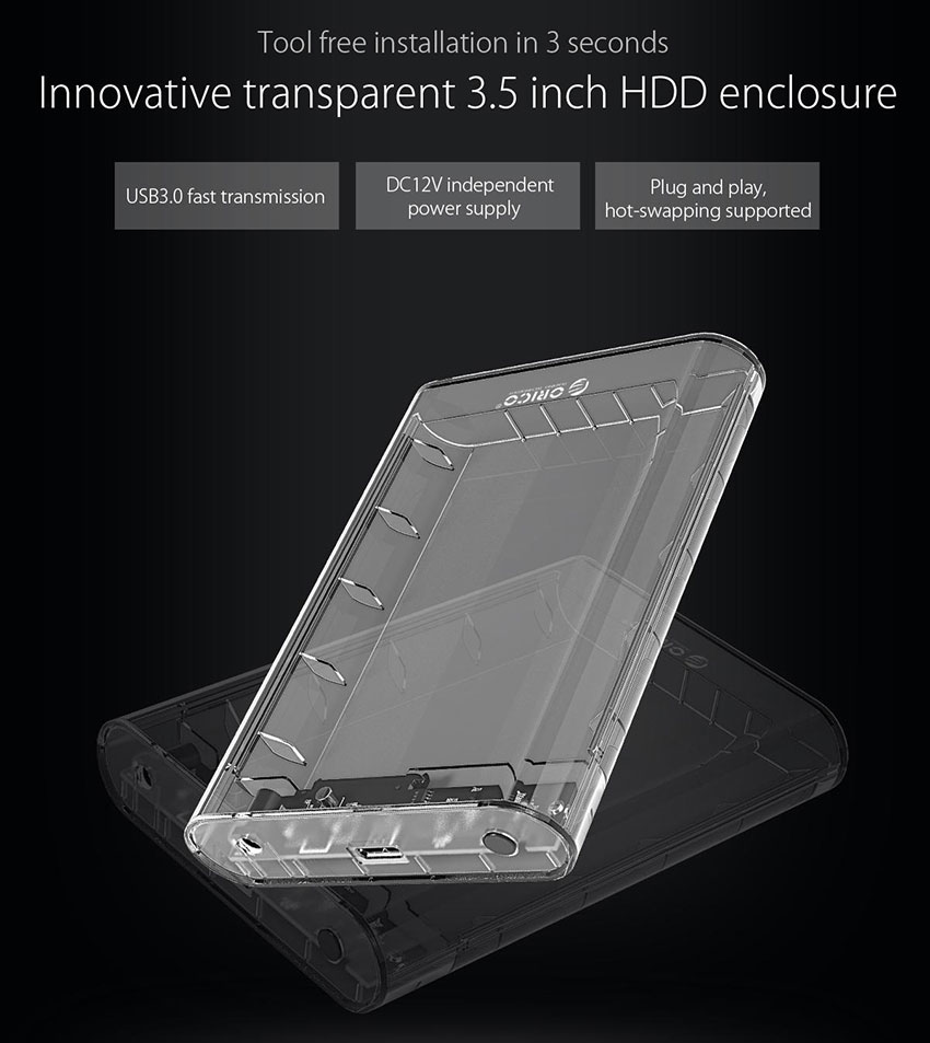Hộp Đựng Ổ Cứng Di Động HDD Box 3.5 Inch Orico 3139U3 - Hàng Chính Hãng
