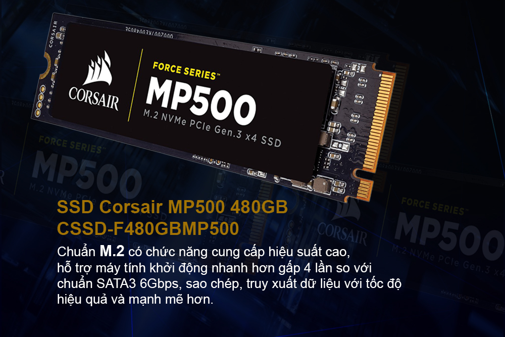 Ổ Cứng SSD Corsair MP500 480GB - CSSD-F480GBMP500 - Hàng Chính Hãng