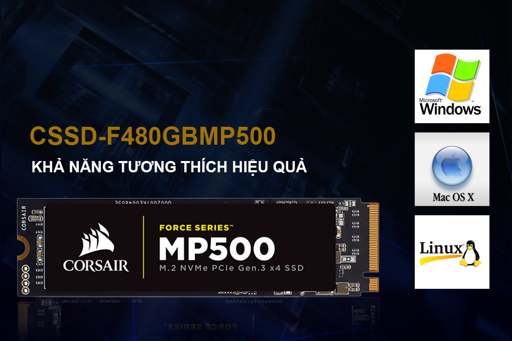 Ổ Cứng SSD Corsair MP500 480GB - CSSD-F480GBMP500 - Hàng Chính Hãng