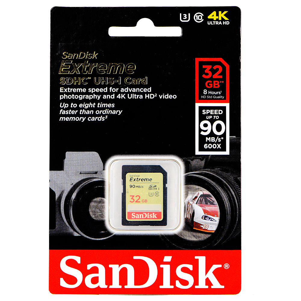 Thẻ Nhớ SanDisk SDHC Extreme 32GB 90MB/s (V30) - Hàng Chính Hãng