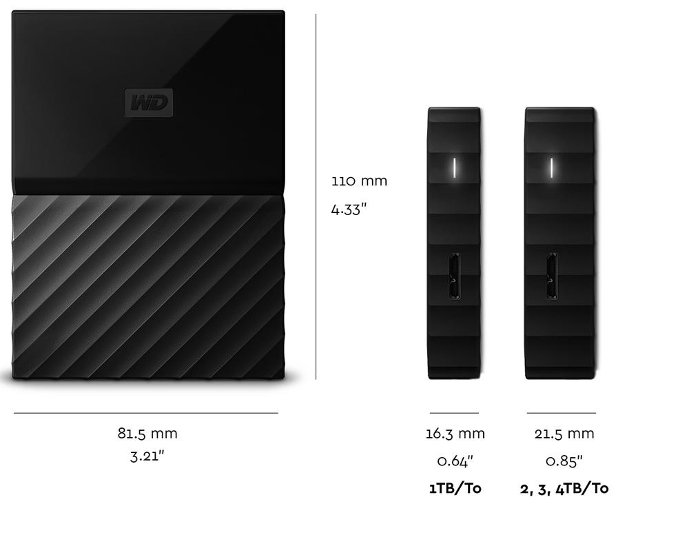 Ổ Cứng Di Động WD My Passport 3TB (ver 2016) - Hàng Chính Hãng