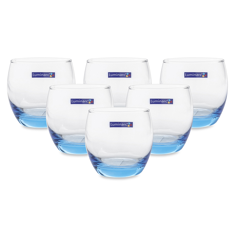 Bộ 6 Ly Thủy Tinh Thấp Luminarc Salto Ice Blue J1584 -