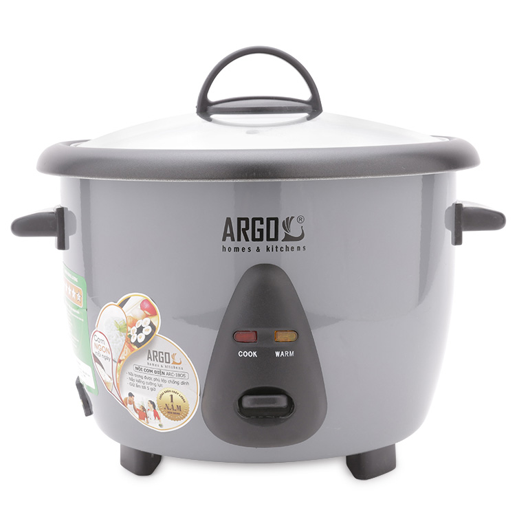 Nồi Cơm Nắp Kính Argo ARC-18OS – 1.8 Lít (Màu Xám)